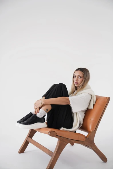 Dina Kadın Siyah Sneaker - Resim 4