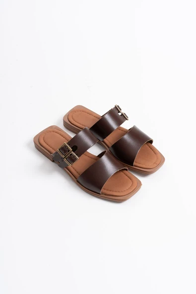 Alessi Acı Kahve Hakiki Deri Terlik - Resim 7