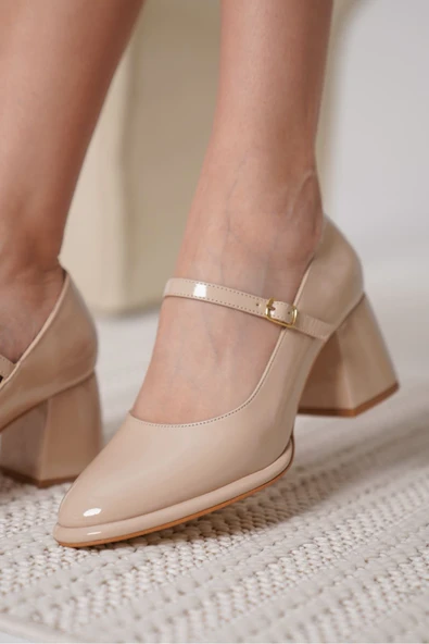 Slay Nude Rugan Kadın Topuklu Ayakkabı - Resim 7