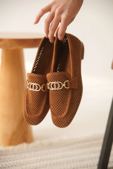 Sally Kadın Süet Taba Günlük Ayakkabı - Resim 3