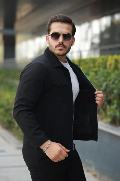 Classics Men Slim Fit Erkek Fermuarlı Mevsimlik Ceket - 7423 - 7