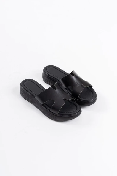 Borlina Siyah Hakiki Deri Terlik - Resim 12