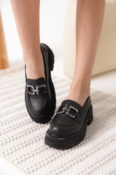 Terry Cilt Siyah Kadın Loafer - Resim 10