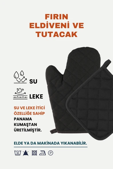 Yanmaz Fırın Eldiveni Ve Fırın Tutacağı (1 ELDİVEN 1 TUTACAK) - 12