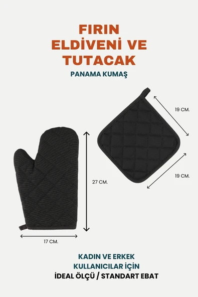 Yanmaz Fırın Eldiveni Ve Fırın Tutacağı (1 ELDİVEN 1 TUTACAK) - 9