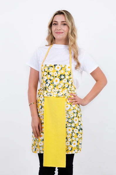 Damla Sıvı Geçirmez Su Geçirmez Mutfak Önlüğü Havlulu Mutfak Önlüğü - 9