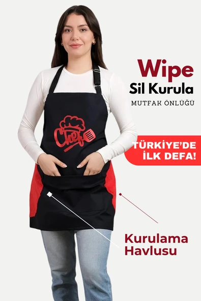 Wipe Sil Kurula Sıvı Geçirmez Su Geçirmez Mutfak Önlüğü - 6