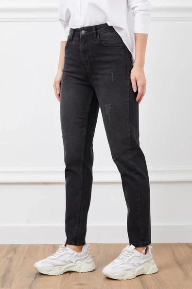 Yüksek bel mont jean pantolon - 2