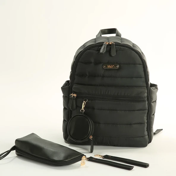 Puff Anne Bebek Bakım Sırt Çantası 7335 Siyah - Resim 6