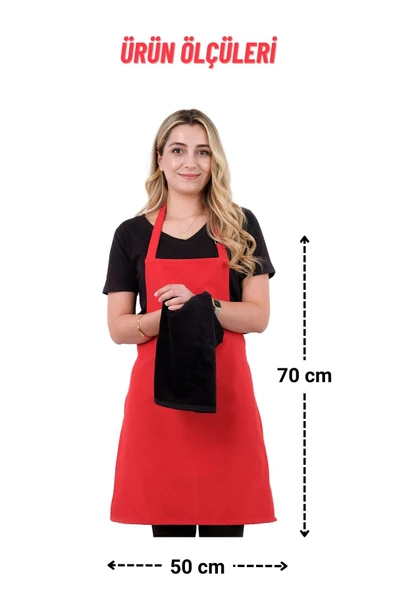 Star ayar askılı havlulu mutfak önlüğü seti (Havlulu önlük) - 10