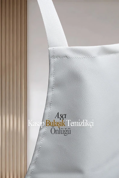 Suni Deri Su Geçirmez Bulaşıkçı Önlüğü Aşçı Önlüğü Kasap Önlüğü Temizlikçi Önlüğü - 5