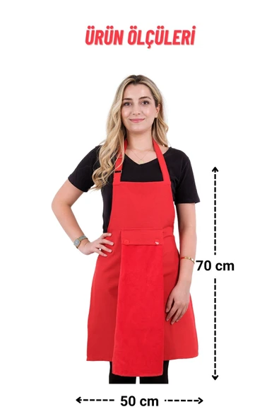 Star Ayar Askılı 5li Mutfak Önlüğü Seti (AYAR ASKILI HAVLULU ÖNLÜK, ŞAPKA, ELDİVEN, TUTACAK) - 4