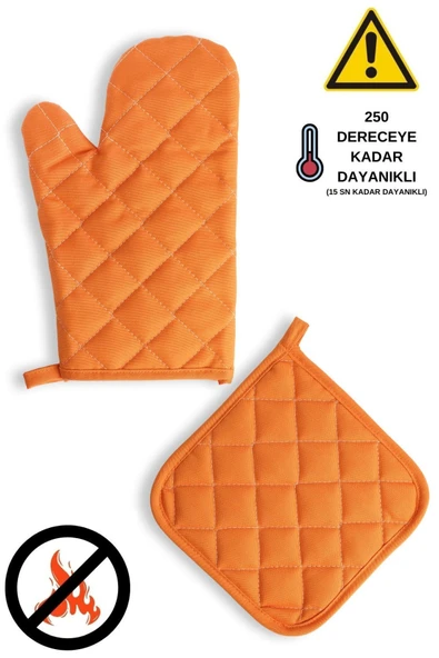Yanmaz Fırın Eldiveni Ve Fırın Tutacağı (1 ELDİVEN 1 TUTACAK)