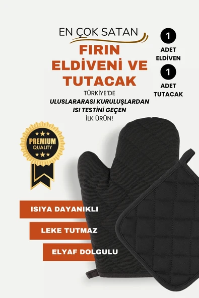Yanmaz Fırın Eldiveni Ve Fırın Tutacağı (1 ELDİVEN 1 TUTACAK) - 8