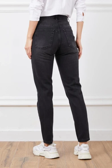 Yüksek bel mont jean pantolon - 5