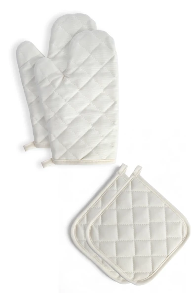 Yanmaz Ve Isıya Dayanıklı Fırın Eldiveni Ve Tutacak (2 ELDİVEN, 2 TUTACAK) - 5