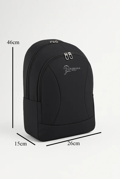 Louisiana Polo Okul Sırt Çantası Siyah 2455 - Resim 2