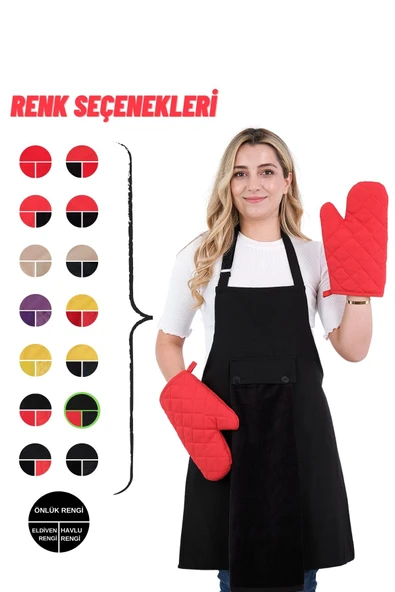 Star Ayar Askılı Havlulu 4lü Mutfak Önlüğü Seti (2 ELDİVEN) - 11