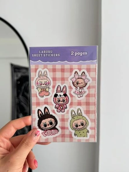 Labubu Sheet 2li Sayfa Sticker 12'li Paket - 2