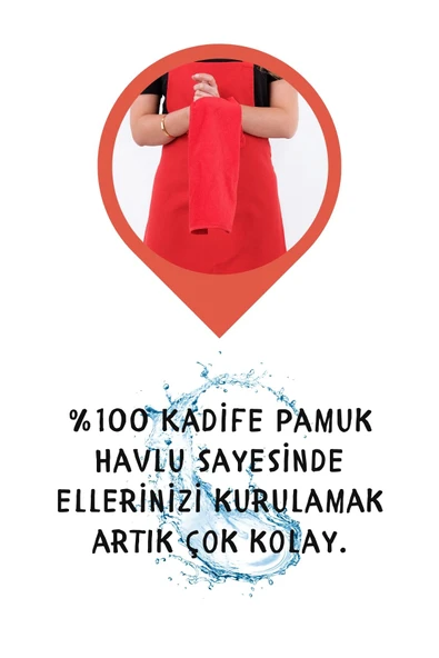 Star ayar askılı havlulu mutfak önlüğü seti (Havlulu önlük) - 6