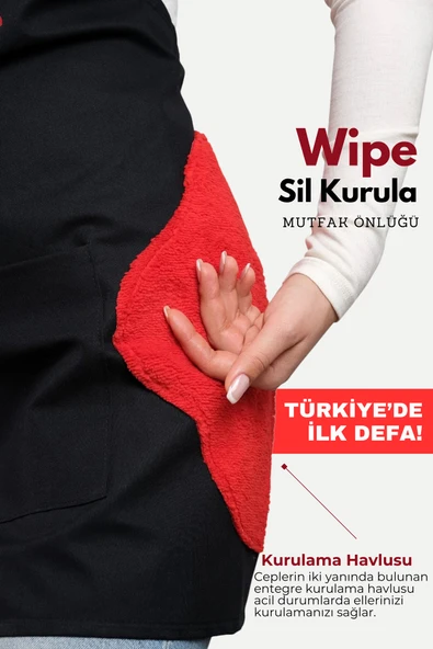Wipe Sil Kurula Sıvı Geçirmez Su Geçirmez Mutfak Önlüğü - 3