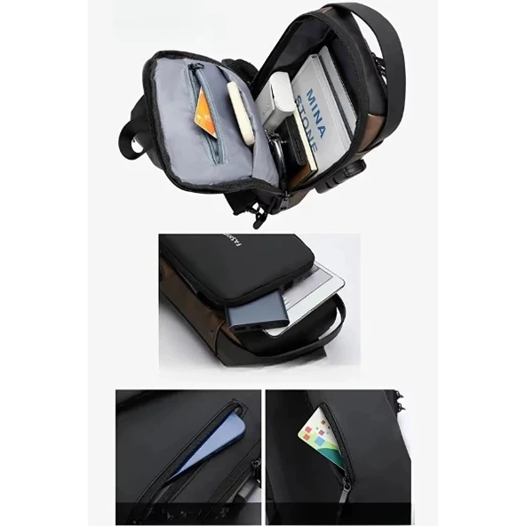 MDB Powerbank Destekli Erkek Ön Göğüs Çantası - Resim 2