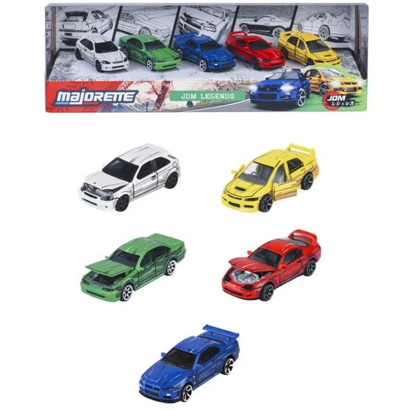 Majorette JDM Legends Anime 5'li Araba Seti ürün görseli