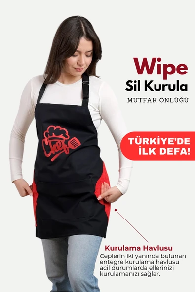 Wipe Sil Kurula Sıvı Geçirmez Su Geçirmez Mutfak Önlüğü