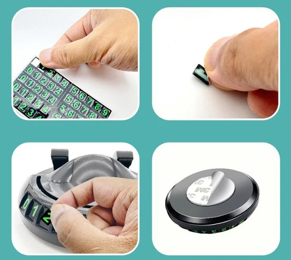 360° Dönebilen Yapışkanlı Numaratörlü Araç Telefon Tutucu (5332) ürün görseli 1