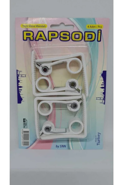 4 Adet Yaylı Masa Örtüsü Mandalı Yaylı Masa Mandalı - 8