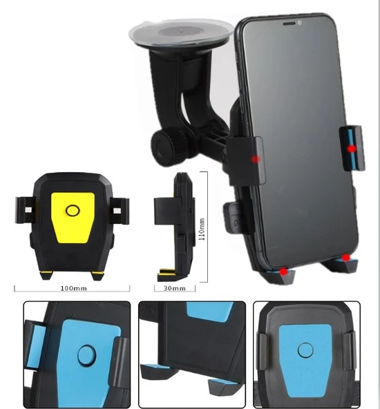 Araç İçi Cam ve Torpido Vantuzlu Telefon Tutucu (5332) - Resim 3