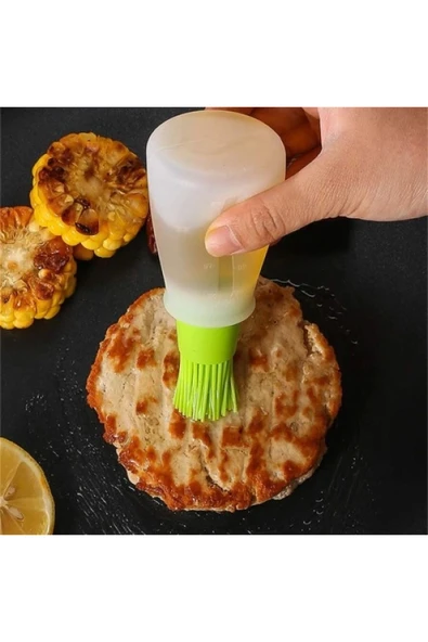 1 Adet Pratik Mini Yağlık Mini Hazneli Yağlık Yağ Sos Ve Yumurta Fırçası Silikon Fırçalı Yağdanlık - 5