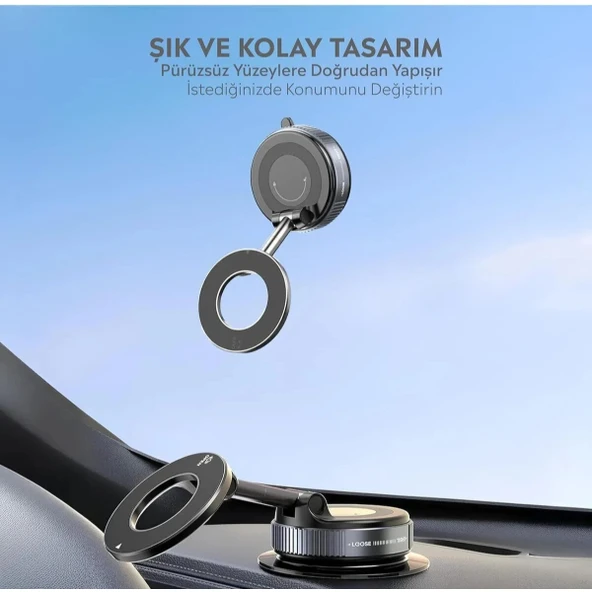 Vakumlu Manyetik Araç İçi Telefon Tutucu - Resim 2