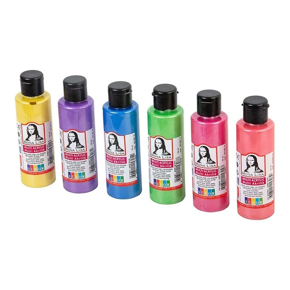 Mona Lisa Multi Akrilik Boya 6 Metalik Renk x 70 ml Şişe ürün görseli