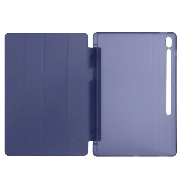 Samsung Galaxy Tab S10 FE Plus SM-X620 13.1 İnç Uyumlu Katlanabilir Kalemlikli Standlı Akıllı Kılıf  Lacivert - Resim 3