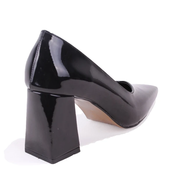 Dagoster DZA07-129615 Siyah Rugan Stiletto Topuklu Kadın Ayakkabı - Resim 4