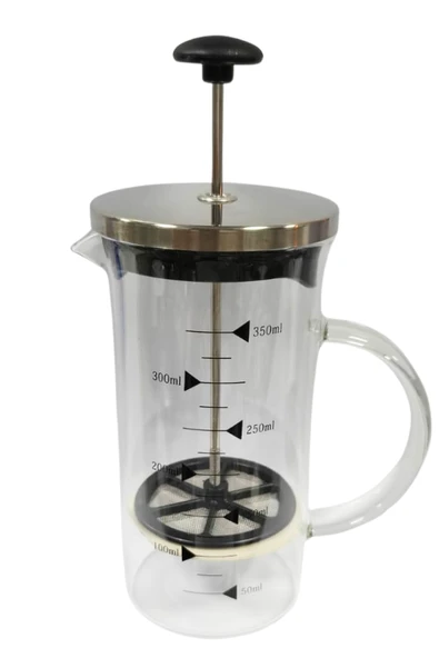 Metal Kapaklı French Press 350 ML Bitki Çay Demleme Kupası Çift Kapaklı Metal ve Plastik Kapak - 2