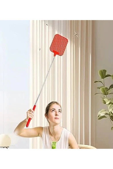 Teleskopik Sineklik Aparatı Açılır Kapanır Uzayabilen Sinek Avcısı Sinek Kovucu Sinek Raketi Şaplak - 6