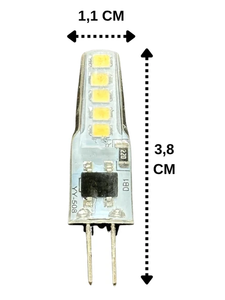 (6 Adet) Heka 2W (14W) 3000K (Sarı Işık) G4 Duylu Dim Edilebilir Led Kapsül Ampul - Resim 3