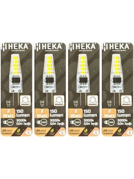 (4 Adet) Heka 2W (14W) 3000K (Sarı Işık) G4 Duylu Dim Edilebilir Led Kapsül Ampul ürün görseli 1