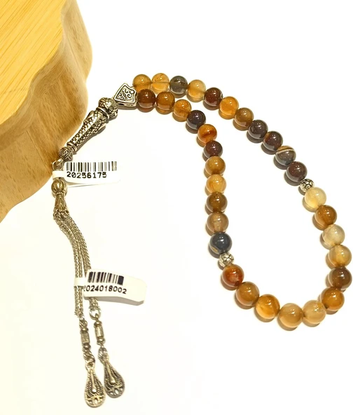 Monalisa Home Renkli Gösterişli Parlak Lüks Akik Taş Tesbih ürün görseli 1