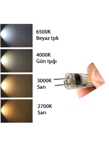 (8 Adet) Heka 2W (14W) 3000K (Sarı Işık) G4 Duylu Dim Edilebilir Led Kapsül Ampul - Resim 5