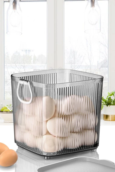 2 Katlı Waco Large Organizer Akrilik Lüx Patates Soğan & Deterjan Saklama Kabı Kapaklı 10 Litre - 5