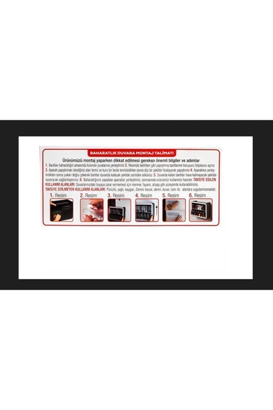 9'lu Baharatlık Takımı Standlı Kendinden Yapışkanlı Kaşıklı ve Kapaklı Baharatlık Seti - 7