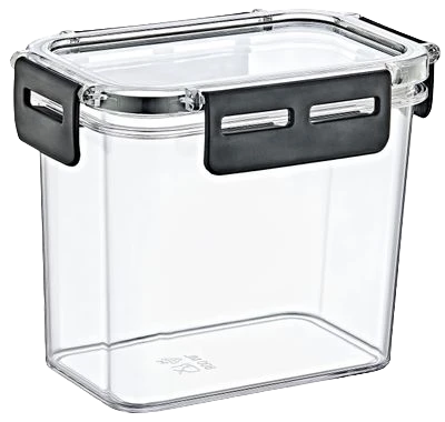 Clear Dikdörtgen Erzak Kabı - Silikonlu ve Kilitli Kapaklı Saklama Kabı 800 ML 14 x 11,5 Cm - 4