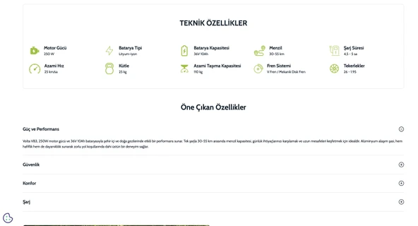 Volta VB3 250 W Elektrikli Bisiklet - Resim 5