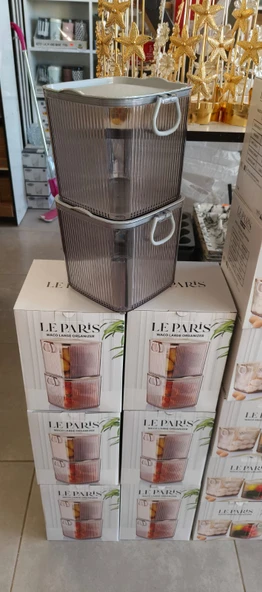 2 Katlı Waco Large Organizer Akrilik Lüx Patates Soğan & Deterjan Saklama Kabı Kapaklı 10 Litre - 3