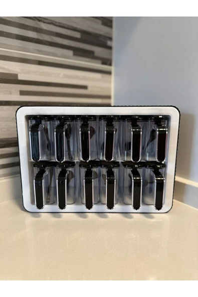 12'li Baharatlık Takımı Standlı Kendinden Yapışkanlı Kaşıklı ve Kapaklı Baharatlık Seti - 6