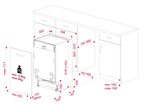 TEKA DFI 74910 TAM ANKASTRE 9 PROGRAMLI OTOMATİK AÇILIR KAPAK 45 CM. BULAŞIK MAKİNESİ - Resim 4