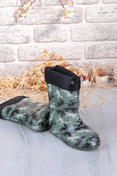 Fort 7061 Asker Figürlü İçi Peluşlu Su Geçirmez Erkek Çocuk Kar Yağmur Çizmesi - Resim 6